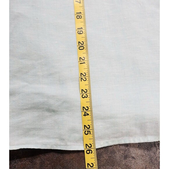 Talbots Women PXL Linen Button Up Blouse Beach Lagenlook Minimalist - Picture 8 of 10